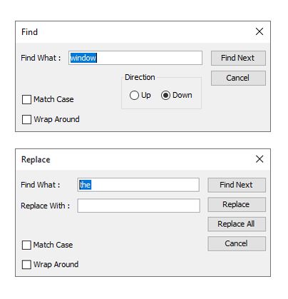 MS Notepad Find/Replace Dialogs By MohitSainiKnl